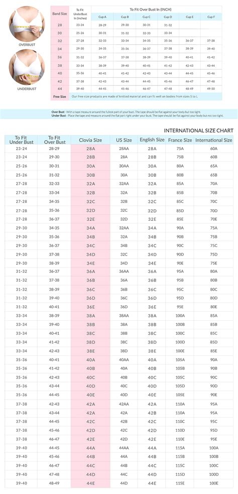 clovia size chart|bra and panty size chart.